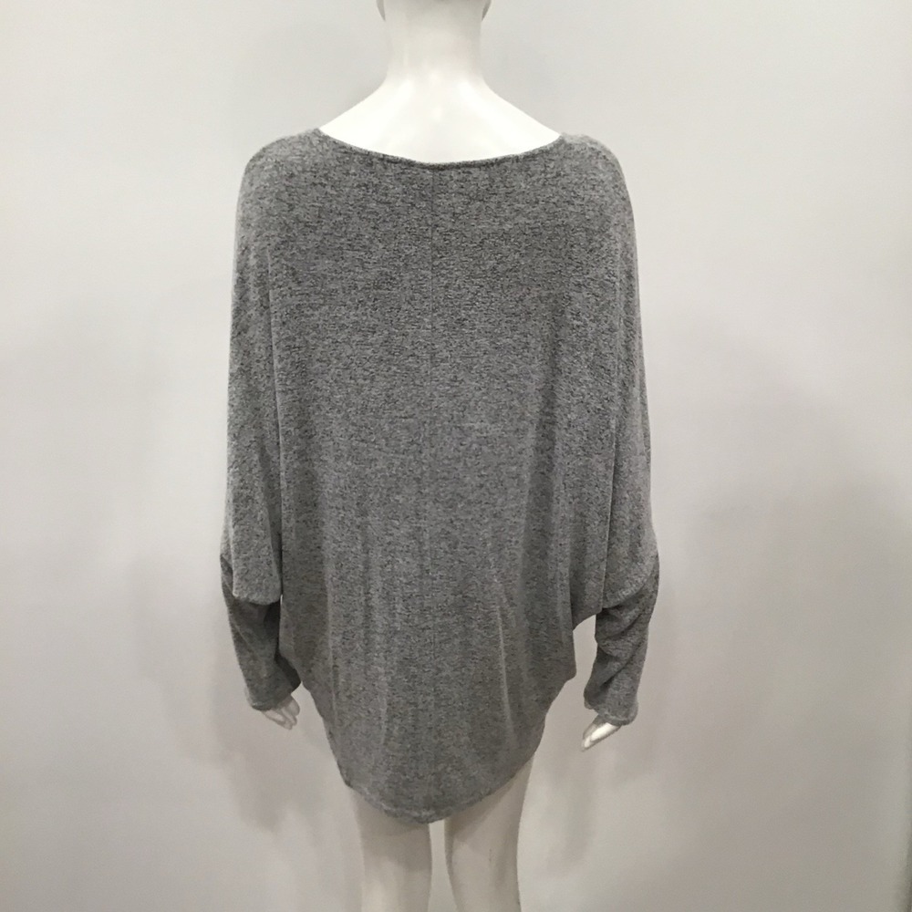 White House Black Market Top Marbled Black White Gray Medium Drop Waist Blouse - Picture 3 of 16